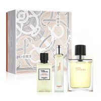【Hermes 愛馬仕】大地男性香精3入禮盒-香精75ml+小香15ml+沐浴精40ml(平行輸入)