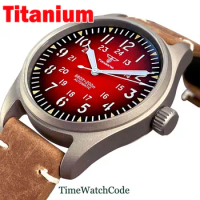 Tandorio Automatic Pilot Watch for Men Lightweight Titanium 39mm 200m Waterproof NH35A PT5000 Sapphire Crystal Anti-allergy
