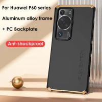 Shockproof Aluminum Bumper Metal Case For Huawei P60 Pro P50 Pro P40 Pro Mate 50 40 Pro Case Full Protection Hard PC Back Fundas