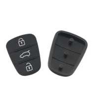 DUDELY 20x New Replacement Rubber Pad 3 Buttons Flip Car Remote Key Shell for Hyundai I30 IX35 Kia K2 K5 Key Cover Case