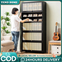Bamboo Shoe cabinet black Dust-Proof Shoe Rack Rattan Multilayer Shoe Shelf Storage Cabinet Rak Kasu