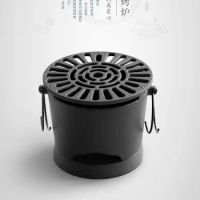 Portable bbq plate stove Cast iron boiled tea oven Camp barbecue charcoal grill Charcoal basin Cast iron bbq grill outdoor table