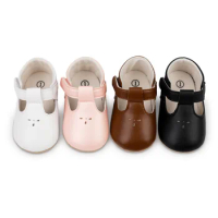 FOCUSNORM 4 Colors Newborn Baby Girl Boys PU Crib Shoes Flats First Walker Crib Shoes for Party