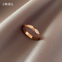 晶蕾氣質鈦鋼鑲鉆戒指女新款小眾設計不掉色玫瑰金時尚個性食指環
