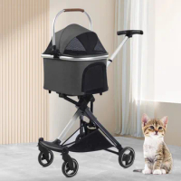 Stable Pet Dog Carrier Stroller for Kitten Buggy Outdoor Puppy Cat Baby Cart 3 Colors Light Foldable Large Space Jogger Stroller