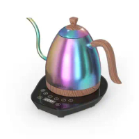 Artisan Electric Gooseneck Kettle 1L LCD Panel Temperature Selection Flash Brewing Tea Pour Over Coffee Hand Grip Spout Steep