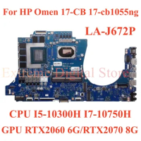For HP Omen 17-CB 17-cb1055ng Laptop motherboard LA-J672P with CPU I5-10300H I7-10750H GPU RTX2060 6G/RTX2070 8G 100% Test