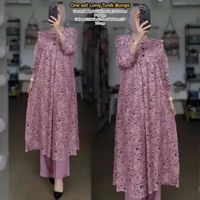 Chatezz Set Tunik One Set Wanita Kekinian Rayon Diamond Premium Setelan Outfit Celana Kulot LD 110 B