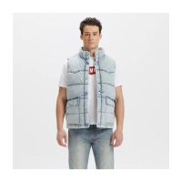 【LEVIS 官方旗艦】丹寧鵝絨背心 牛仔背心 保暖背心 熱賣單品 002A3-0000