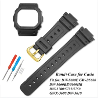 Resin Watch Band Bezel for Casio DW5600/5610 Silicone Strap Case for G-SHOCK GW-B5600 GWX-5600 Rubber Waterproof Accessories