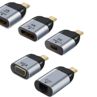USB C to DP/Mini DP/VGA/RJ45/ hdm1 compatible adapter USB Type C 8K/4K/1080P video 1000Mbps Lan Ethernet Converter Macbook