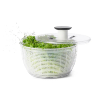 【美國OXO】按壓式蔬菜脫水器 6L(快速旋轉 省力順手 可做沙拉盆 適用4-6人份)