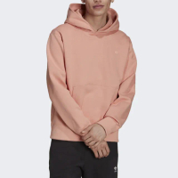 【adidas 愛迪達】Original C Hoody 男女 連帽 上衣 休閒 輕鬆 率性 刷毛 國際版 粉橘(H11360)