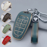 Car Key Case Cover 4 5 7 Button for Hyundai Santa Fe Tucson 2022 NEXO NX4 Atos Prime Solaris 2021 Remote Smart Car Accessories