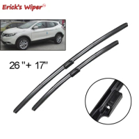 Erick's Wiper LHD Front Wiper Blades For Nissan Qashqai J11 2013 - 2020 Windshield Windscreen Clean Window Rain Brushes 26"+17"