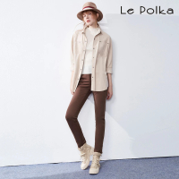 【Le Polka】彈性修身直筒褲