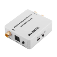 White/Black Digital To Analog Audio DAC Converter DAC220 DTS/AC3 2.0CH Audio Decoder
