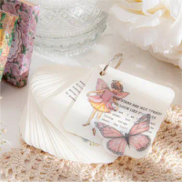 Fairy Butterfly Scrapbooking Material PET Stickers Fairy Butterfly Sticker Flower Elfin Decorative Label DIY Scrapbooking