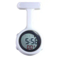 1Pc Digital Display Pocket Watches Dial Clip-On Fob Nurse Brooch Pin Hang Pocket Electric Watch Nurse Doctor Clock