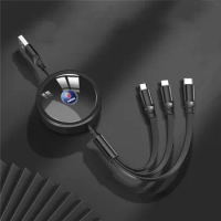 3in1Retractable Type C to Type C Cable USB C Fast Charging Data Cord For SAAB 93 Tuning 95 9 3 9 5 SAAB 9-3 9-5 900 9000