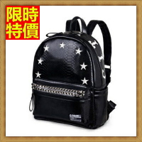 後背包 皮革雙肩包-韓國蛇紋鉚釘男包包2色67j11【獨家進口】【米蘭精品】