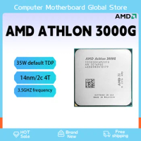 AMD-Processador de CPU Quad-Thread, Usado, Athlon, 3000G, X2-3000G, 3,5 GHz, Dual-Core, Soquete AM4, YD3000C6M2OFH