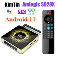 KimTin TV Box Android 11 X96 X10 DDR4 8GB RAM 64GB ROM Amlogic S928X Support 8K USB3.0 5G Wifi 1000M LAN 4GB 32GB Media Player
