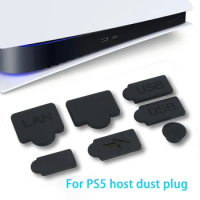 7PCS Silicone Dust Plugs Set USB Interface Anti-Dust Cap Cover For PS5 Cover Stopper Game Console Accessories For Playstation 5