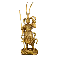 Qi Tian Da Sheng Pure Copper Sun Wukong Bronze Statue Sun Wukong Copper Statue Bucket Stand Sheng Buddha Golden Hoop Stick