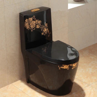 Colored retro super whirlpool water closet European gold toilet ceramic water-saving and odor-proof black toilet