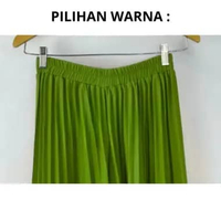 ALUNAR Rok Plisket Bahan Premium Loose Jatuh Rok Mayung Plisket / Grade A / Fit to XXL Olive