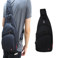 OverLand 胸前包中容量三層主袋+外袋共六層單左單右肩背(防水尼龍布外袋可5.5寸手機)