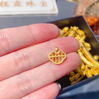 999 Pure 24K Yellow Gold Pendant Women 3D Gold Abacus Necklace Pendant