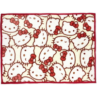 小禮堂 Hello Kitty 披肩毛毯 70x100cm (紅滿版款)