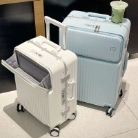 20"22"24"26" Inch Travel Suitcase Business Luggage Front-opening Trolley Case with Wheels Rolling Luggage Boarding Suitcase