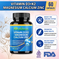 Vitamin D3 K2 + Kalsium Magnesium Zinc, Pilihan Suplemen Nutrisi Harian, 60 Kapsul