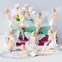 Lovely Fairies Elf Angels Decoration DIY Figurines Souvenirs Fairy Garden Wedding Home Decoration Gifts Car Cake Decor