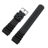 Black Sports Silicone Strap 20mm 22mm Rubber Watch Strap Men Replacement Wrist Watch Accessories diving strap