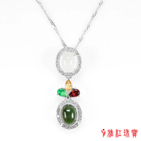 【寶石方塊】天然綠碧璽項鍊-925銀飾-蒼松翠柏