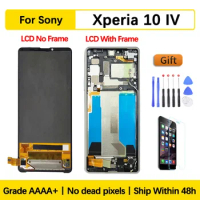 6.0“ For Sony Xperia 10 IV LCD XQ-CC54 XQ-CC72 OLED Display Touch Screen Panel Digitizer Assembly Replacement parts with frame