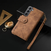 Luxury Crossbody Leather Wallet Case Book Stand For Samsung Galaxy S21 Plus,S21 Ultra,S21 FE Card Holder Shoulder Bag Flip Cover