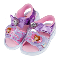 【布布童鞋】蘇菲亞小公主鑽石蝴蝶結紫色兒童電燈涼鞋(B0A507F)