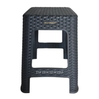 TSF Napolly Kursi Rotan 3R3 Kuratsen Warna Hitam Bahan Plastik Tebal Kuat Kokoh Anti Pecah Tahan Lam