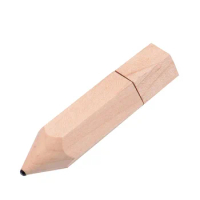 SHANDIAN Wooden Pencil USB Flash Drives Pen Drive Maple Wood Real Capacity Memory Stick 64GB/32GB/16GB/8G/4G Gift U Disk