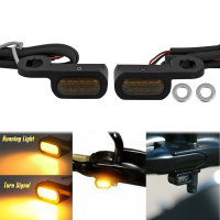 Đèn LED Mini Tín Hiệu Rẽ Xe Máy, AT, Đèn Màu Hổ Phách, 12V, Có Logo E, Dành Cho Harley Softail, Tour