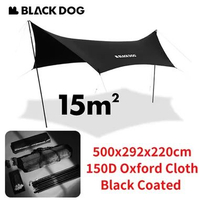 BLACKDOG CBD2550WS017 FLYSHEET HEXAGONAL TENDA CAMPING CURVED STAR CANOPY WITH POLE