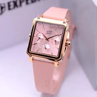 JAM TANGAN WANITA EXPEDITION E6618 E 6618 CHRONO MULTIFUNGSI RUBBER ORIGINAL - rosegold purple roseg