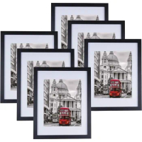11x14 Picture Frame Set of 6, Display 8x10 Pictures with Mat or 11x14 Without Mat,Classic Simple Photo Frames