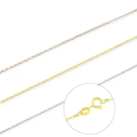 Real 18k Yellow Rose White Gold Chain Luck Rolo Chain Thin Necklace 16inch 18inch