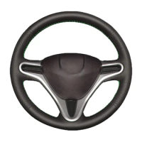 Car Steering Wheel Cover Black Artificial Leather For Honda Fit City 2009-2013 Jazz 2009-2013 Insight 2010 2011 2012 2013 2014